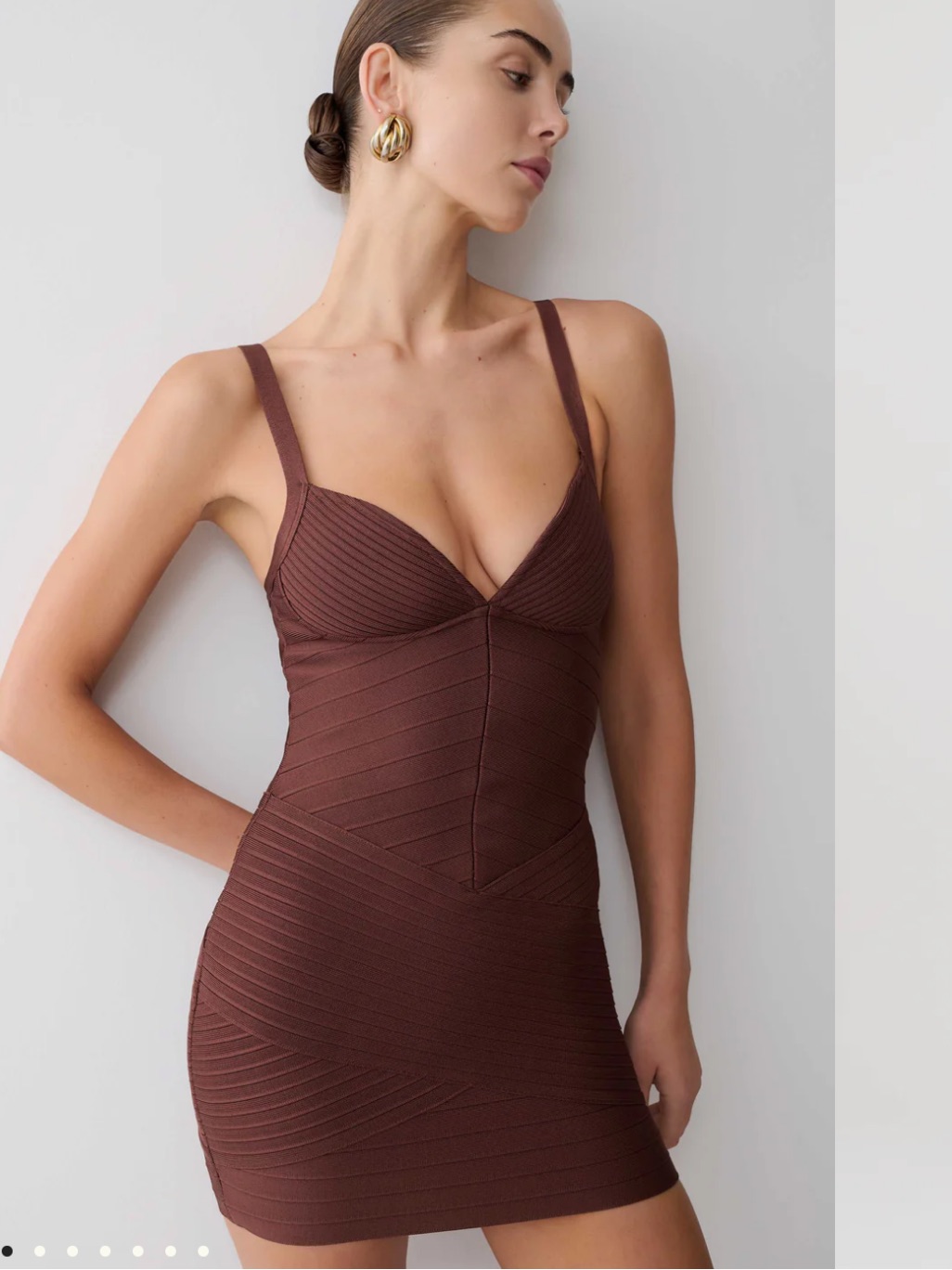 Meshki Chocolate Brown Bandage Mini Dress